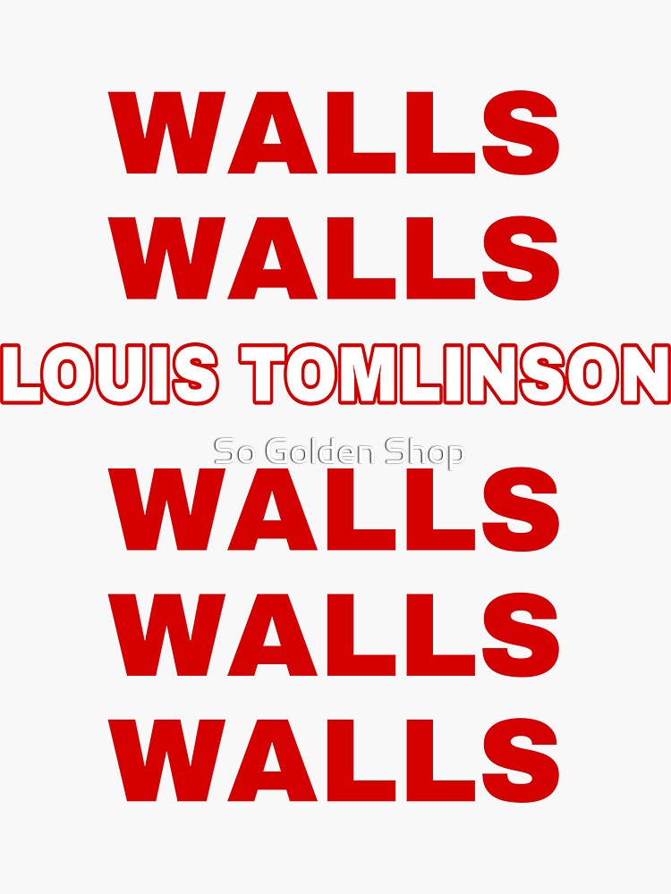 Walls Louis Tomlinson red Sticker for Sale by So Golden Shop