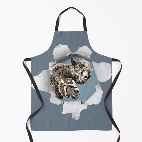 Item preview, Two Horses poking their heads out of a Hole designed and sold by TheKingdomAttic.