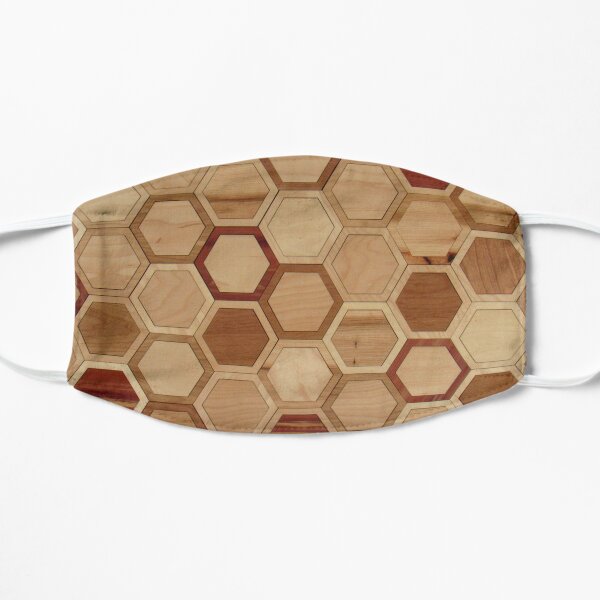 Hexagons in Natural Woods Flat Mask