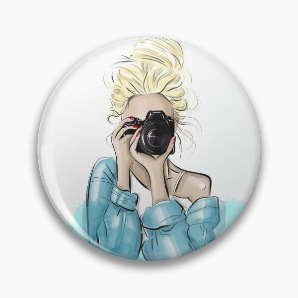 Item preview, girl with camera, photography girl, photographer, photographer logo designed and sold by DenicaStudio.