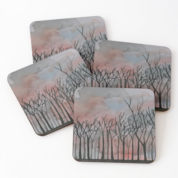 Item preview, Winter Sunset. Original Watercolor Painting  designed and sold by Eugenia Alvarez.