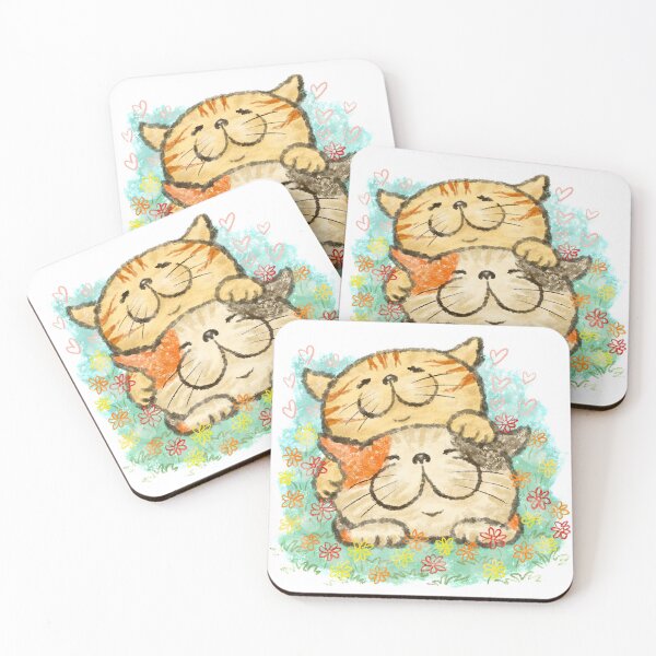 Item preview, Two happy cats designed and sold by Toru Sanogawa.