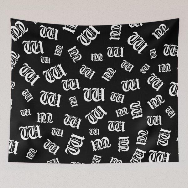 Item preview, W – Old English Initial White Letter W Pattern  designed and sold by Typeglyphs.