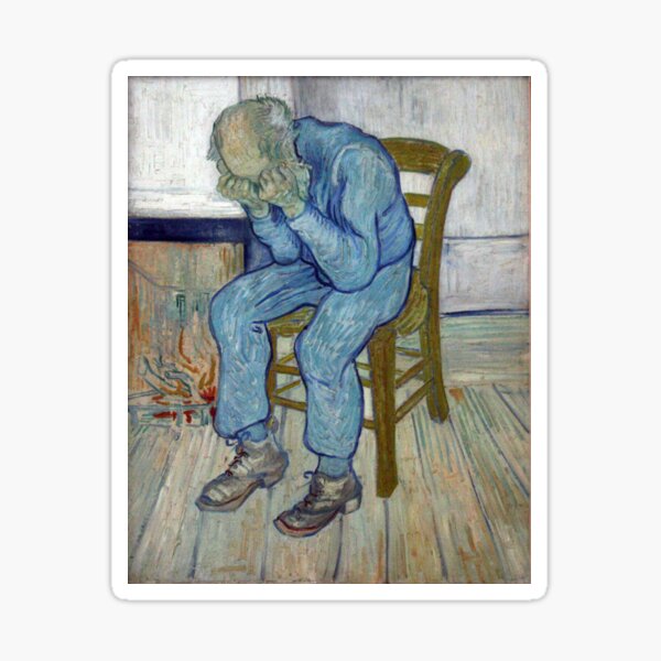 'At Eternity's Gate' by Vincent Van Gogh (Reproduction) Sticker