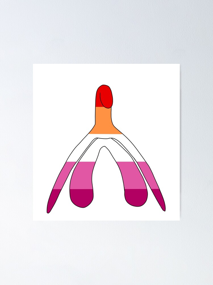 "Lesbian Flag Clitoris" Poster by bluemakes | Redbubble