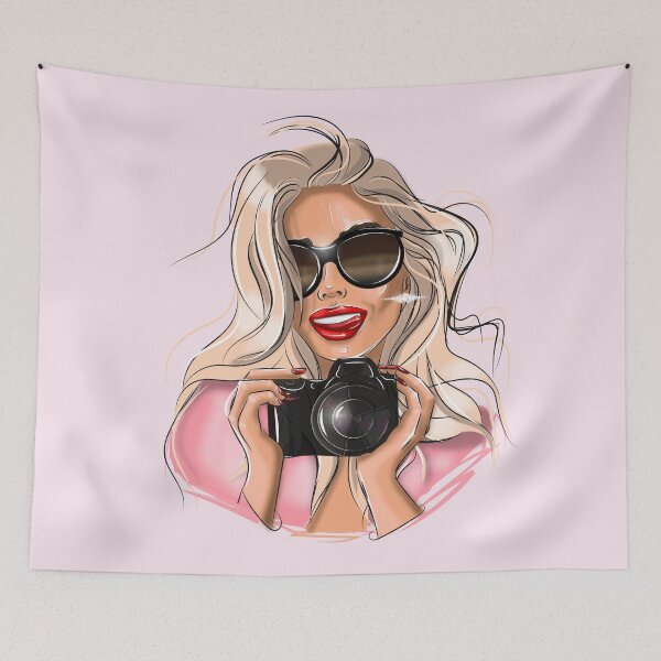 Item preview, Girl with camera, photographer logo, photography, photographer designed and sold by DenicaStudio.