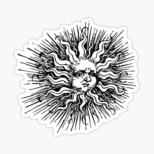Vintage Sun With a Face Sticker