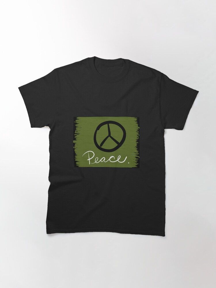 Alternate view of Peace - Peace Sign and Typography Art - Gift for Activist Classic T-Shirt