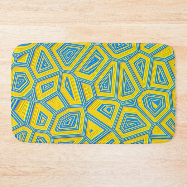 Item preview, Yellow Blue Geometric Abstract Art Pattern designed and sold by bradm50.