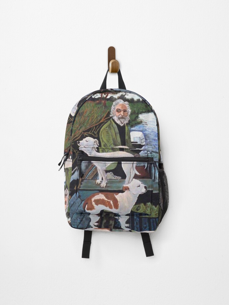 off white dog backpack
