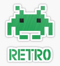 Retro - Invader Textured Sticker