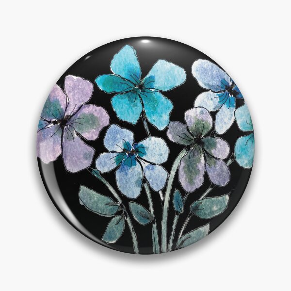Artikelvorschau, Aquarellkunst der blühenden Blumen mit Knickenten, Purpur, Blau und Grün entworfen und verkauft von bryanmcclelland.