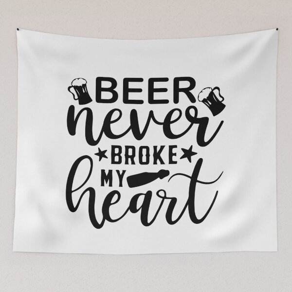 Item preview, Beer Never Broke My Heart  -funny beer puns designed and sold by shivani21061993.