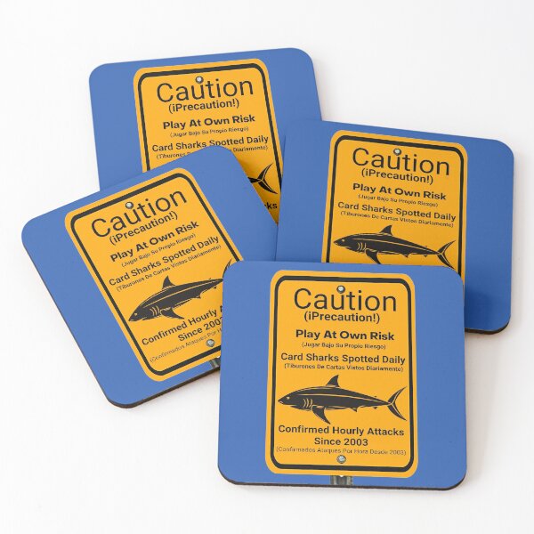 Item preview, Card Shark Caution Sign with Orange Background, Black Letters and Shark designed and sold by ForcedFusion.