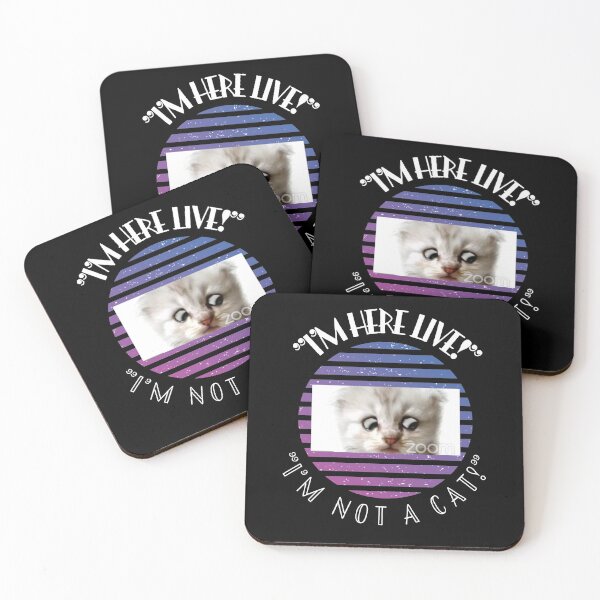 Item preview,  "I'm Here Live!" "Im Not A Cat!" PURPLE Cat Version designed and sold by Earthchild8888.