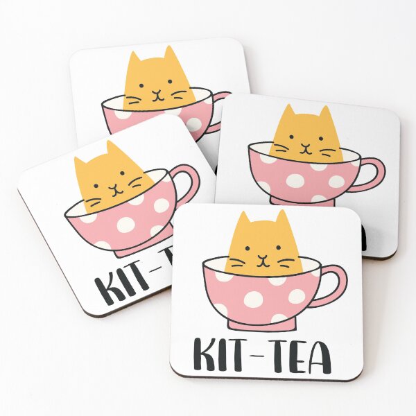 Item preview, Kit-Tea, Funny Cat and Tea Pun designed and sold by Everythingafter.