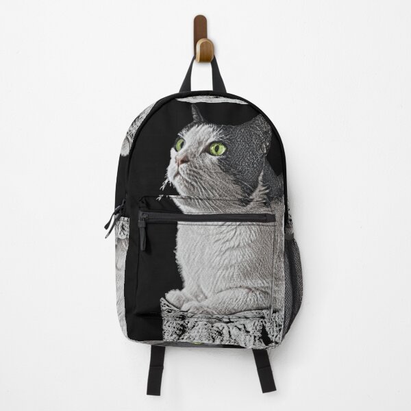 Item preview, White and black Cat, sitting designed and sold by NJartbyNJacobson.