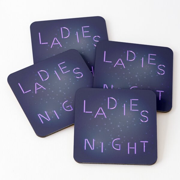 Item preview, Vector illustration of starry night sky background and Ladies night glowing violet text designed and sold by Familyshmot.
