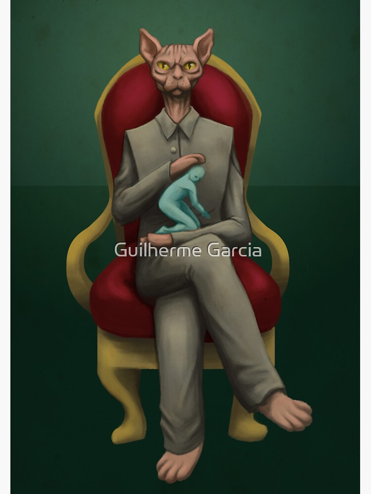 "VILLAIN Evil cat" Sticker by guilhermegaki Redbubble