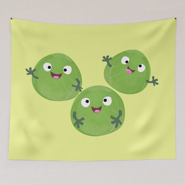 Item preview, Funny Brussels sprouts vegetables cartoon  designed and sold by FrogFactory.