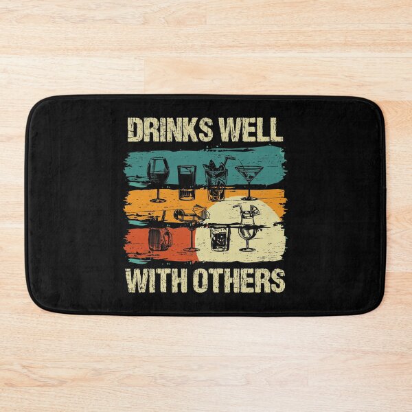 Item preview, Retro Vintage Drinks Well With Others Tequila Beer Alcohol Alcoholic Beverage Sober Tipsy Pub Liquor Drink Design designed and sold by shirti.