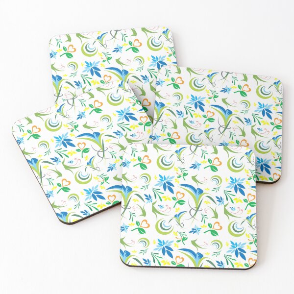 Item preview, Beautiful and colorful vector pattern with odd flowers and leaves designed and sold by With My Hands By K.
