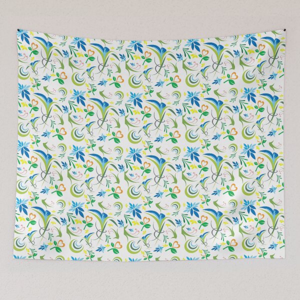 Item preview, Beautiful and colorful vector pattern with odd flowers and leaves designed and sold by With My Hands By K.