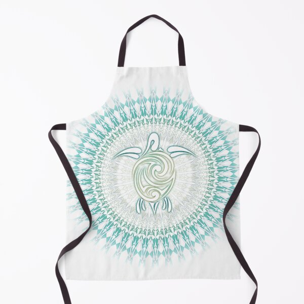 Item preview, Green Turquoise Turtle And Mandala White Background designed and sold by Nina Baydur.
