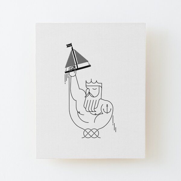 Neptune design Wood Mounted Print