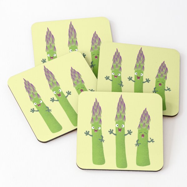 Item preview, Cute asparagus singing vegetable trio cartoon  designed and sold by FrogFactory.