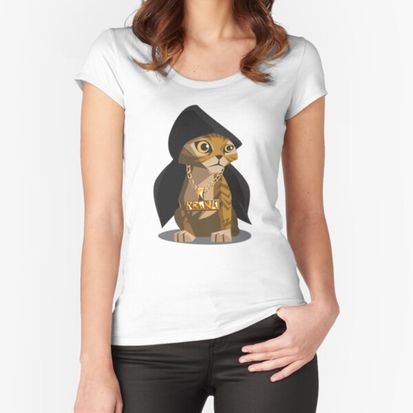 Cute Gangster Kitty Fitted Scoop T-Shirt