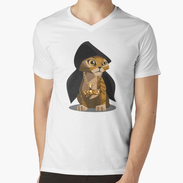 Cute Gangster Kitty V-Neck T-Shirt