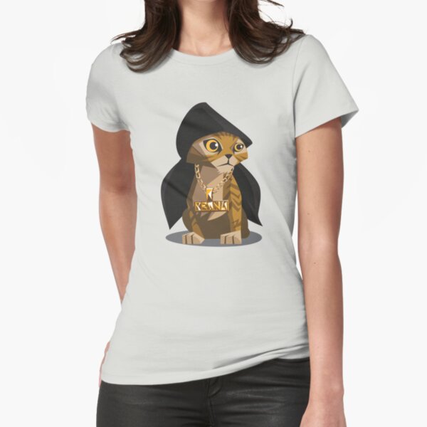 Cute Gangster Kitty Fitted T-Shirt
