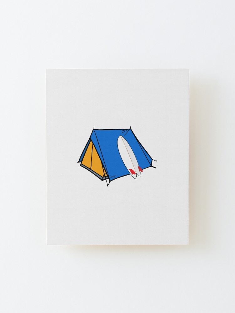 Alternate view of Surfing camp design Mounted Print