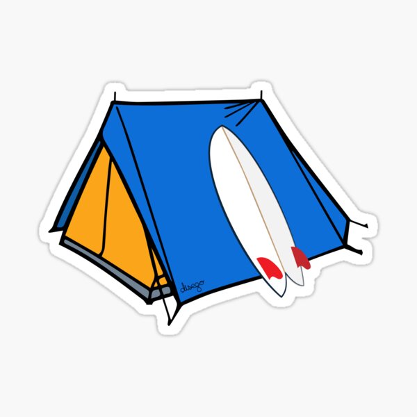 Surfing camp design Sticker