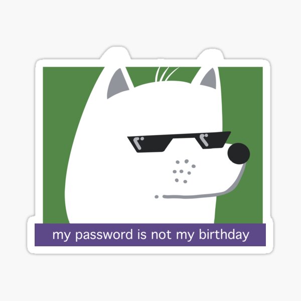 My password is not my birthday dog Sticker
