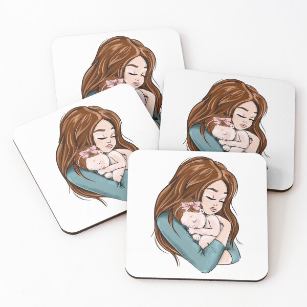 Item preview, Mom and Daughter Baby Girl Mommy Illustration  designed and sold by CreativeBu.