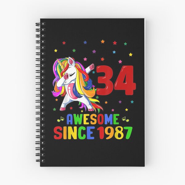 Item preview, Awesome Since 1987 Unicorn Dabbing 34th Birthday 34 Yrs Old designed and sold by shirleyfinley.