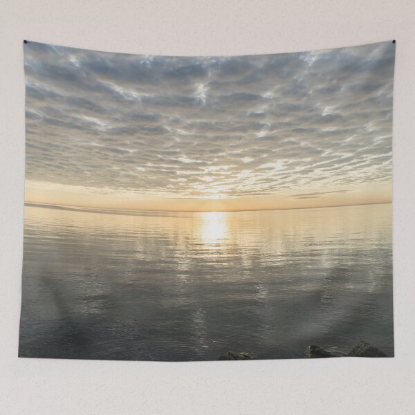 Item preview, Soft Platinum Sunlight with Clouds and Ripples Echoing Patterns designed and sold by Georgia Mizuleva.