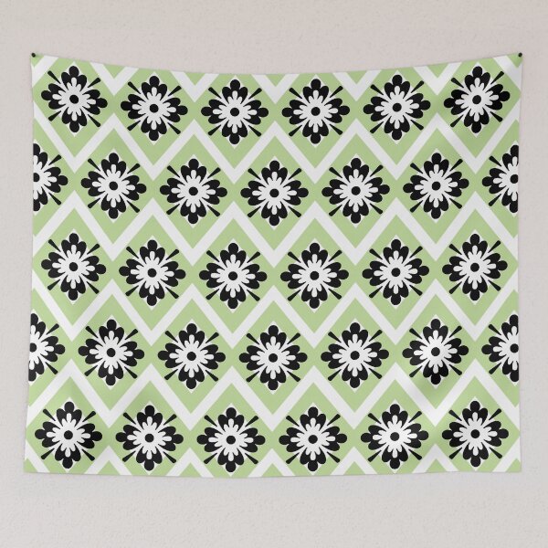 Item preview, Greyish green and black modern bohemian pattern designed and sold by Samridhi Verma.