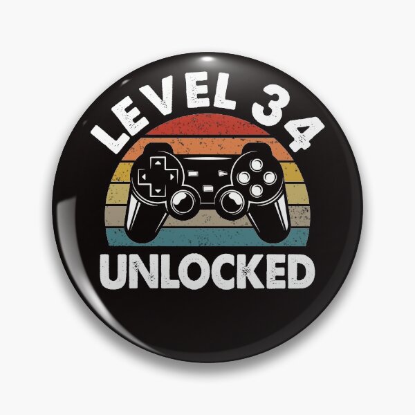 Item preview, 34th gamer birthday gift, retro gaming dad, father day joystick gaming gift, level 34 unlocked  designed and sold by Majesticoo.