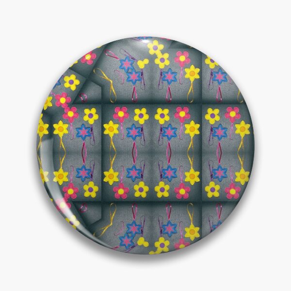 Item preview, Blue, yellow and pink flowers designed and sold by DrSasa.