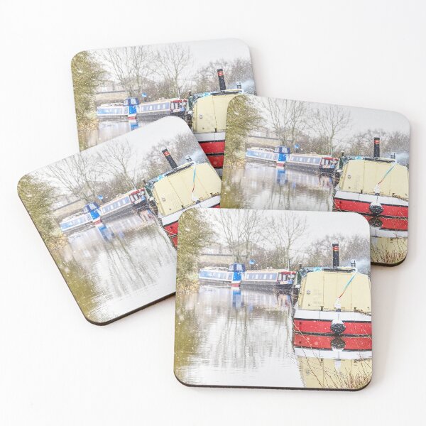 Item preview,  Canal Barges in the snow  - Bosley Cheshire UK designed and sold by LivingDeadGirlx.