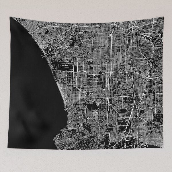 Item preview, Los Angeles Black Map designed and sold by multiplicitymap.