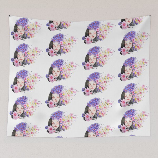 Item preview, Woman with flowers in her hair designed and sold by Kanchan1987.