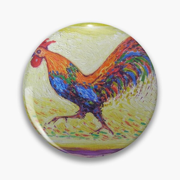 Aperçu de l'œuvre Coq rouge et bleu. Art populaire. créée et vendue par Vincent Loverso.