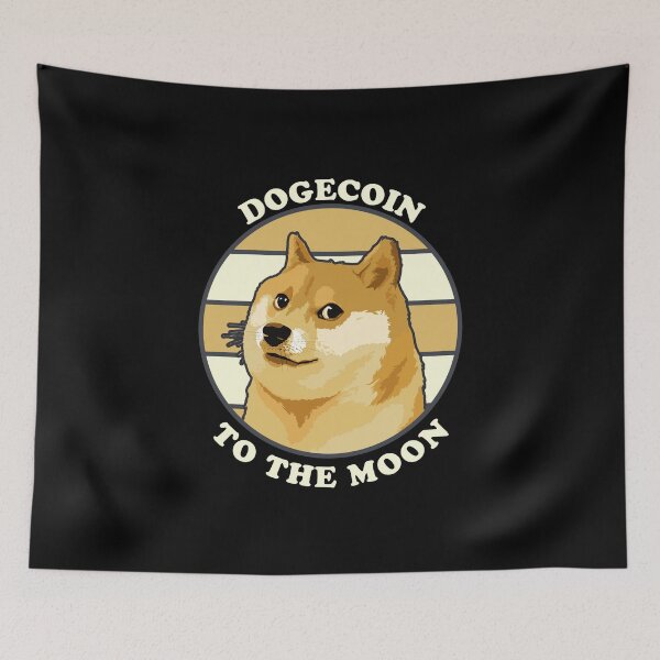 Item preview, Dogecoin To The Moon Sunset designed and sold by ProjecTees.