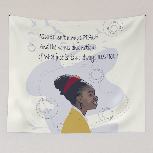 Item preview, Amanda Gorman Justice, Quote mask, The Hill We Climb, Gorman Portrait, Inauguration Speech Feminist Wall Art designed and sold by GalleryArtField.