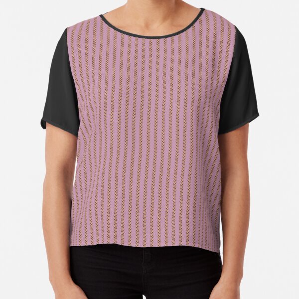Oatmeal + Cat Friend Pinstripe Chiffon Top