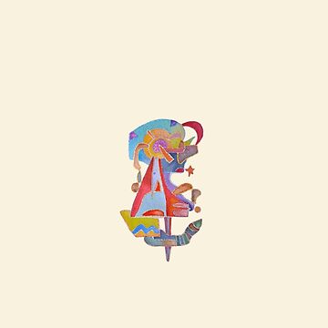 Artwork thumbnail, Red sail, small with light background by AnnetteArt